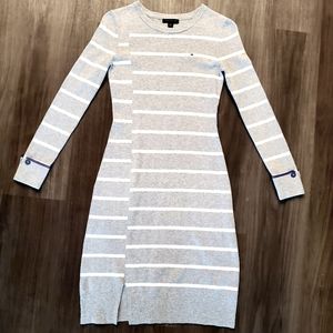 TOMMY HILFIGER - Pearl-Grey Stripes Dress